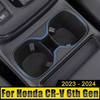 Автомобильные аксессуары для Honda CR-V CRV 6-го поколения 2024 2024 2025 Гибридная центральная консоль Подставки для хранения Ящик для хранения стаканов с водой Органайзер чёрный