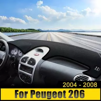 Автомобильные аксессуары для Peugeot 206 2004 2005 2006 2007 2008 Чехлы на приборную панель, защита от света, солнцезащитный козырек, коврики с защитой от ультрафиолета, нескользящий коврик