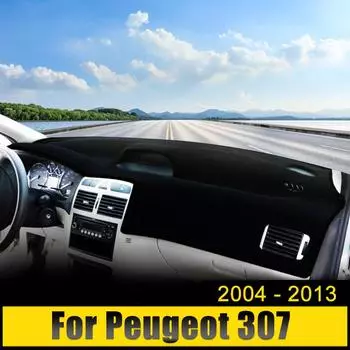 Автомобильные аксессуары для Peugeot 307 2004 2005 2006 2007 2008 2009 2010 2011 2012 2013 Защитная накладка на приборную панель, защищающая от света, коврик с защитой от ультрафиолета чёрный
