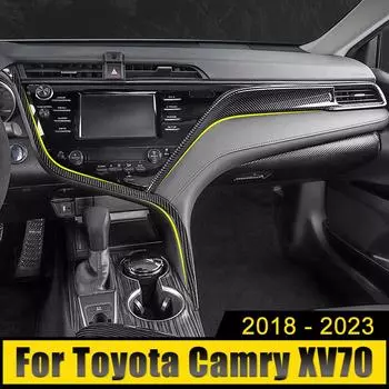 Автомобильные аксессуары для Toyota Camry 70 XV70 2018-2024 2024 2024 ABS салон центральный пульт управления приборная панель отделка полосы карбоновые наклейки