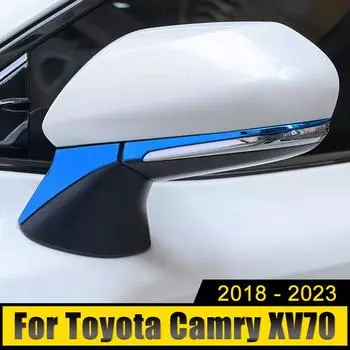 Автомобильные аксессуары для Toyota Camry XV70 2018-2024 2024 2024 Нержавеющая сталь Зеркало заднего вида Боковая молдинг Крышка Декоративная полоса Наклейки серебряный