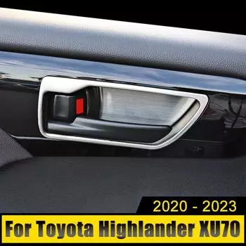 Автомобильные аксессуары для Toyota Highlander XU70 Kluger 2020-2024 2024 Нержавеющая внутренняя дверная ручка Чаша Крышка Декоративная отделка Наклейки