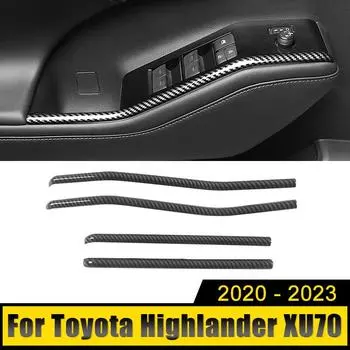 Автомобильные аксессуары для Toyota Highlander XU70 Kluger 2020 2024 2024 2024 Гибридный стеклоподъемник Переключатель панели подлокотника Наклейка на отделку красный