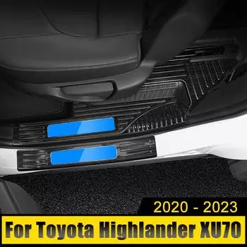 Автомобильные аксессуары для Toyota Highlander XU70 Kluger 2020-2024 2024 Нержавеющая накладка на порог двери Педали Защитная крышка Накладка Наклейка