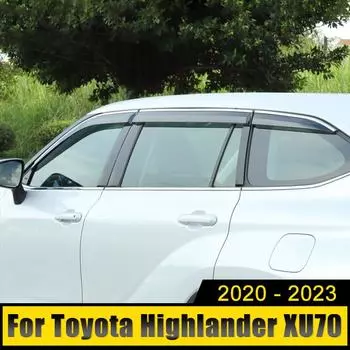 Автомобильные аксессуары для Toyota Highlander XU70 Kluger 2020-2024, навесы, козырьки, шторки, солнцезащитные козырьки, защита от дождя чёрный