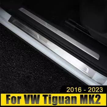 Автомобильные аксессуары для Volkswagen VW Tiguan MK2 2016-2018 2019 2020 2024 2024 2024 Защитная накладка на порог двери Накладка на педаль Наклейка