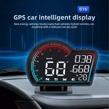 Автомобильные аксессуары G16 Head Up Display GPS Цифровой измеритель скорости Электроника Спидометр Проектор Дисплей Цифровая панель для всех автомобилей