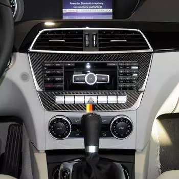 Автомобильные аксессуары из углеродного волокна, центральный пульт управления CD, наклейка на автомобиль для Mercedes W204 C-класса 2010-2013, наклейки для стайлинга автомобилей