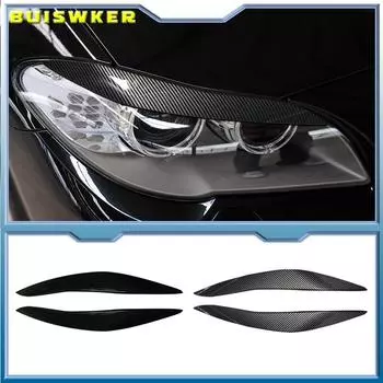 Автомобильные аксессуары Карбоновая накладка на фару, глаз, бровь, подходит для BMW 5 серии F10 F11 2011 2012 2013 2014 Gloss Blcak