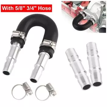 Автомобильные аксессуары Комплект обхода сердечников подогревателя двигателя со шлангом 5/8 3/4 Совместим с большинством распространенных шлангов подогревателя Комплект обхода сердечников подогревателя двигателя Black