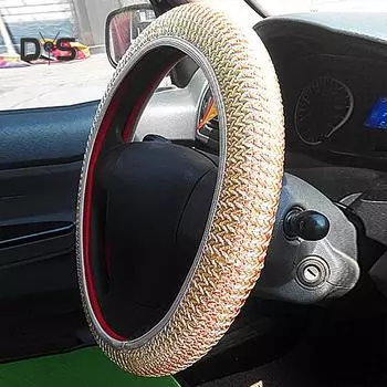 Автомобильные аксессуары, летний ледяной шелк, дышащий противоскользящий чехол на руль, защитная пленка для автомобиля чёрный/красный