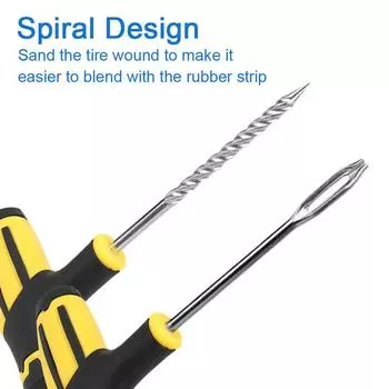 Автомобильные аксессуары Набор для ремонта шин Набор инструментов для шипования Инструмент для ремонта автомобильных шин Инструмент для цементирования бескамерных шин для автомобилей и велосипедов жёлтый