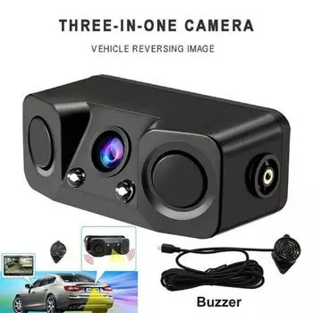 Автомобильные аксессуары, парковочная камера с датчиком радара, запись ночного видения, 170 градусов, автомобильная камера заднего вида для фургона чёрный