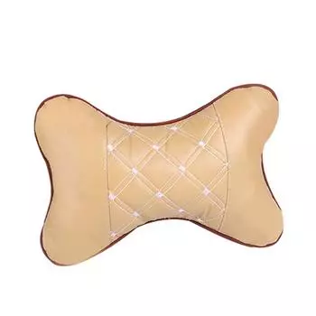 Автомобильные аксессуары, подголовник для автомобильного сиденья, поддержка шеи, искусственная кожа, мягкая подушка из полипропилена и хлопка оранжевый