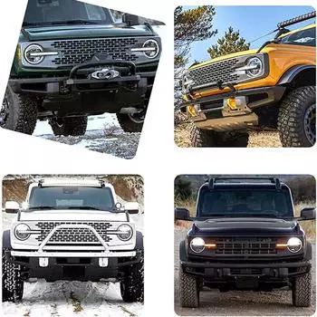 Автомобильные аксессуары Рамы основания номерного знака Алюминиевое основание переднего номерного знака автомобиля Подходит для Ford Bronco 2024 2024 Простая установка чёрный
