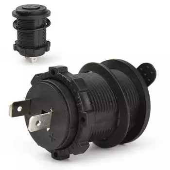 Автомобильные аксессуары, розетка, автомобильный Стайлинг, вилка прикуривателя автомобиля, водонепроницаемый мотоцикл постоянного тока 12 В 24 В, черный термостойкий пластик