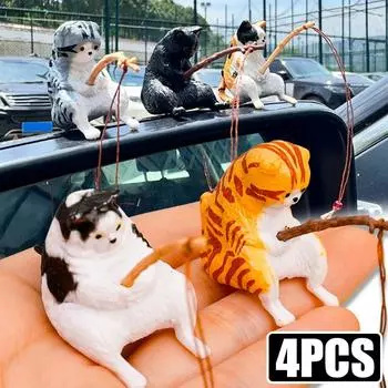 Автомобильные аксессуары - Рыболовный кот, украшения для автомобиля, центральная консоль, зеркало заднего вида, украшение из смолы, аксессуары для декора салона автомобиля