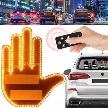 Автомобильные аксессуары с дистанционным управлением Светодиодное освещение Автомобильная светодиодная лента Жестовый свет Средний палец Жестовый свет на ладонь Black