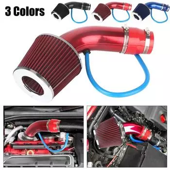 Автомобильные аксессуары с воздушным фильтром, алюминиевый 76 мм/3 дюйма, универсальный турбоиндукционный комплект трубок, автомобильная система впуска холодного воздуха красный