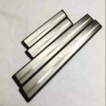 Автомобильные аксессуары, Стайлинг для Nissan Tiida Ii, нержавеющая сталь, накладка на порог, накладка, защитная крышка, авто наклейка 2015-2018 серебряный