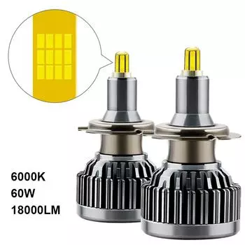 Автомобильные аксессуары Светодиодные автомобильные фары Автомобильные фары Универсальные лампы для фар H7 H11 9006 10-32 В 6000 К 60 Вт 18000 лм 9006