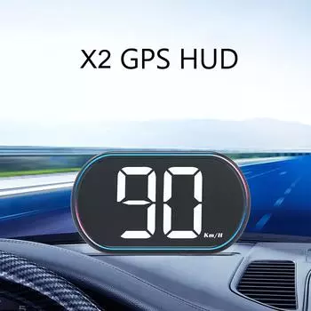 Автомобильные аксессуары USB-разъем GPS HUD Спидометр X2 HUD Цифровой автомобильный дисплей с большим шрифтом KMH MPH Измеритель скорости X2 Green MPH