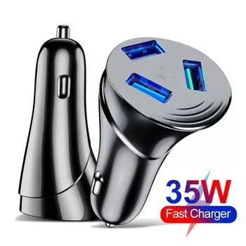 Автомобильные аксессуары Зарядное устройство One For Three Qc3.0 Мобильный телефон Зарядное устройство Стартовые системы Зарядные устройства для аккумуляторов 3usb Быстрые системы