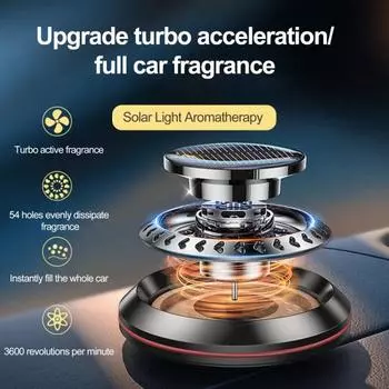 Автомобильные благовония на солнечной энергии, ароматерапия, таблетки из бука, долговечный свет, вращающийся ароматический автомобиль чёрный