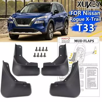 Автомобильные брызговики, брызговики для Nissan Rogue X-TRAIL T33 2021 2022, защита крыльев, аксессуары для стайлинга колес чёрный