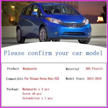 Автомобильные брызговики для Nissan Versa Note E12 2014~2019 Задние крылья Колеса Защитный щиток Брызговик Крышка Внешние аксессуары
