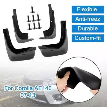 Автомобильные брызговики для Toyota Corolla AE140 2007-2013, передние и задние брызговики, 4 шт./компл., брызговики чёрный