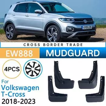 Автомобильные брызговики для Volkswagen VW T-Cross 2023 2022 2018, передние и задние колеса, брызговики, брызговики, крыло чёрный