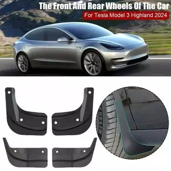 Автомобильные брызговики передние для Tesla New Model 3 Highland 2025 TPE брызговики задние крылья брызговики автомобильные аксессуары чёрный