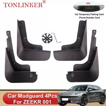 Автомобильные брызговики TONLINKER для ZEEKR 001 2022 2023, брызговики передние и задние крылья, 4 шт. 4 Pcs Black A