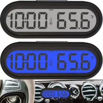 Автомобильные часы, цифровой термометр, часы 2 в 1, автомобильные часы с подсветкой ЖК-дисплея, аксессуары для стайлинга автомобиля