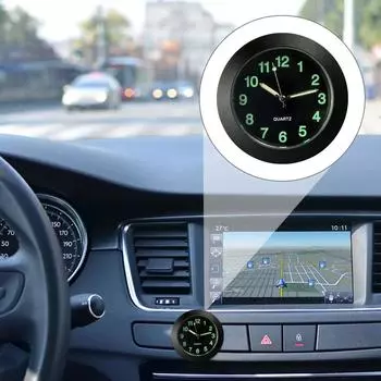 Автомобильные часы Светящиеся автомобили Внутренние наклейка Мини Авто Орнамент Часы Часы Цифровые аксессуары Механика Кварцевые Подарки C5n5 чёрный