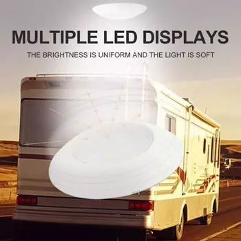 Автомобильные фары Canopy White Light 12LED Круглый Автомобильный салон Освещение 75MM IP67 2.4W RV Яхта Лампы для чтения Сборка Аксессуары белый