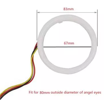 Автомобильные фары ДХО дневные ходовые огни, автоматическое кольцо гало , ангельские глазки , 12 В дневной ходовой огонь, указатель поворота, Белый желтый цвет, подходит для 80 мм