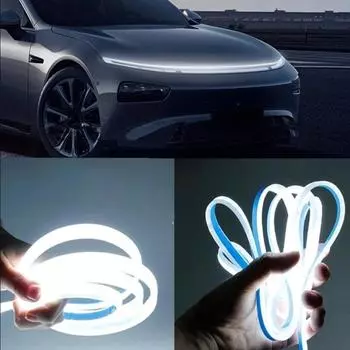 Автомобильные фары на капот, полоса 180 см, декоративные автомобильные атмосферные лампы, окружающее освещение, фары DRL, автомобильные дневные ходовые огни, полоса 12 В 1.8m белый