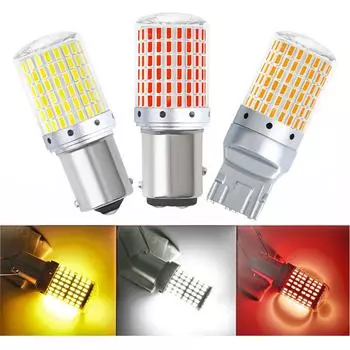 Автомобильные фары Сигнальная лампа 1156 PY21W BAU15S 1157 P21/BAY15D T20 7440/W21W 144SMD Светодиодные лампы Автомобильные указатели поворота Без ошибок Canbus 12-24 В 12-24V With Canbus