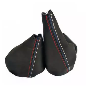 Автомобильные хомуты переключения передач, чехол для ручного тормоза, чехол для багажника BMW 3 серии E36 E46 E30 E34 M3 Z3, черные кожаные аксессуары M