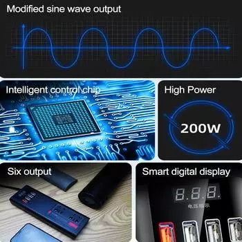 Автомобильные инверторы, преобразователи, адаптеры для подключения к сети, портативные автомобильные адаптеры для подключения к сети, эффективные автомобильные адаптеры для розеток для путешествий US 12V 110V