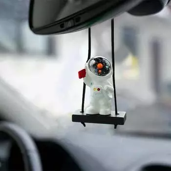 Автомобильные качели астронавт, смола, подвесное украшение, авто ремесло, мультяшное зеркало заднего вида, подвеска с космонавтом D