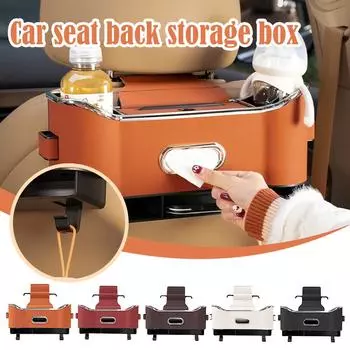 Автомобильные карманы для хранения, прочный крючок, защитные чехлы для спинок сидений, органайзеры для автомобиля, удобные спинки F9L8 Black-1pcs