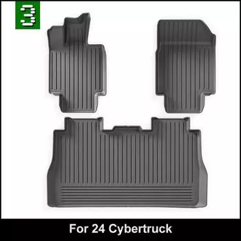 Автомобильные коврики TPE для Tesla Cybertruck 2024: Полный комплект для передней, задней части и багажника single-layer