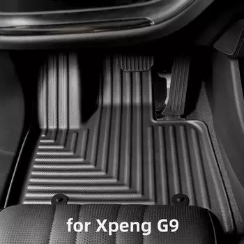 Автомобильные коврики в багажник, подкладка для багажника Xpeng G9 TPE 3D, водонепроницаемый всепогодный черный комплект аксессуаров