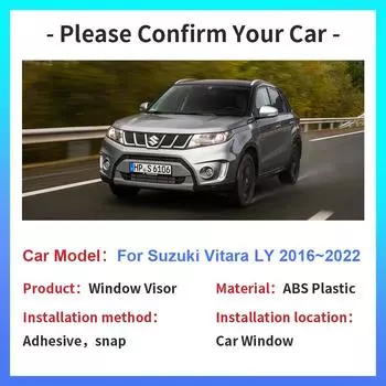 Автомобильные козырьки для окон Suzuki Vitara Escudo LY Hybrid S 2016~2024 Солнцезащитные козырьки для защиты от дождя Дефлекторы для дыма Внешние аксессуары прозрачный