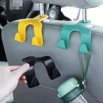 Автомобильные крючки, многофункциональные невидимые автомобильные аксессуары для спинки автокресла, креативные двойные крючки для задних и задних сидений. чёрный