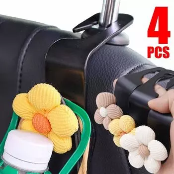 Автомобильные крючки, тканевые цветы, украшения, аксессуары, крючок для хранения подголовников на спинках сидений, подвесной держатель для сумок, автомобильные принадлежности