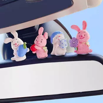 Автомобильные милые украшения в виде кролика, украшения для центральной консоли, украшения для приборной панели, подарки для женщин, автомобильный декор, аксессуары для салона автомобиля